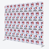 Aperturee - Aperturee Repeated French Flag Heart Paris Pillow Case Backdrop